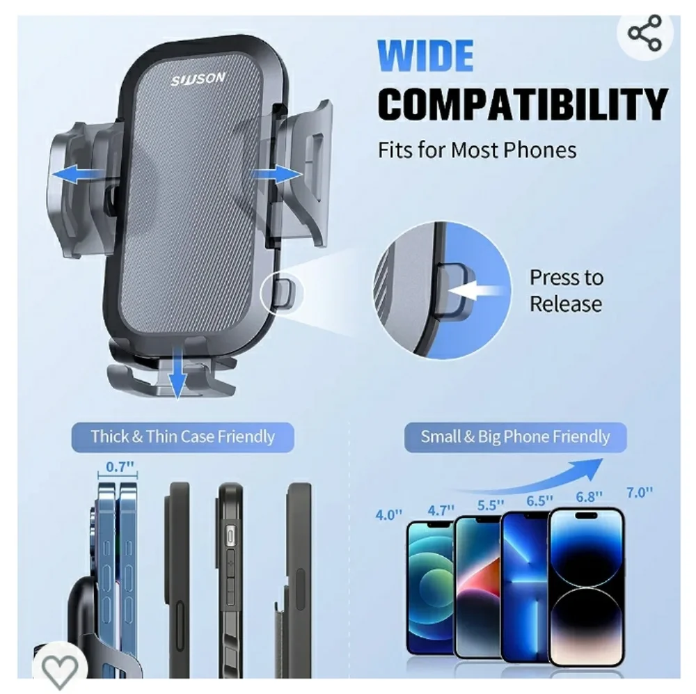 Phone Dash & Windshield Holder for car